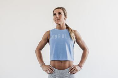 Nobull Muscle Women's Tank Tops Blue | Australia (EO2897)